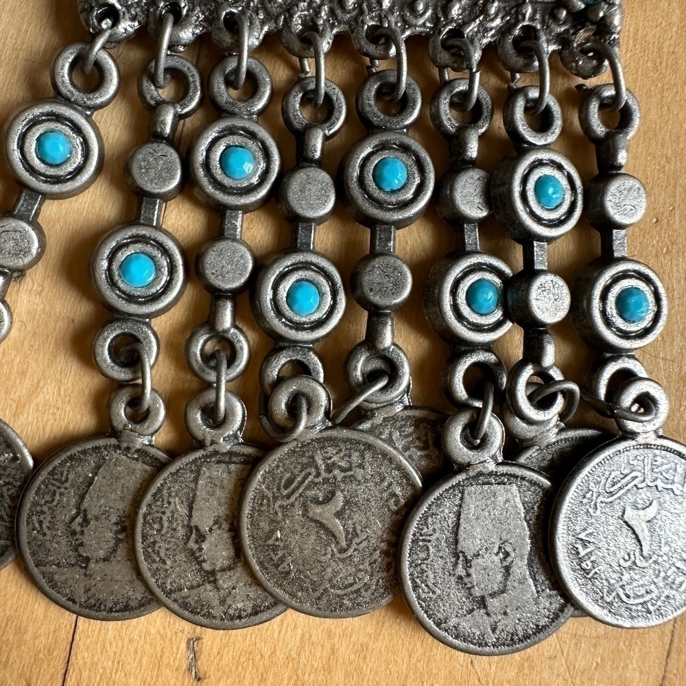 Portugal Coin, turquoise, silver necklace, GD - Picture 4 of 9